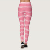 Roze strepen custom monogramleggingen leggings (Achterkant)