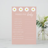 Roze strepen, Daisy Baby shower Wishes for Baby (Staand voorkant)