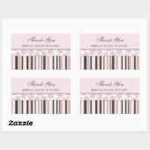Roze strepen Dank u bruiloft gunst Labels (Vel)