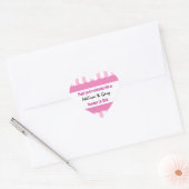 Roze Strepen Dank u Dubbele Kant Bruiloft V2H Hart Sticker (Envelop)