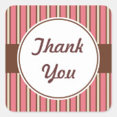 Roze strepen Dank u Stickers (Voorkant)