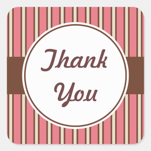Roze strepen Dank u Stickers (Voorkant)