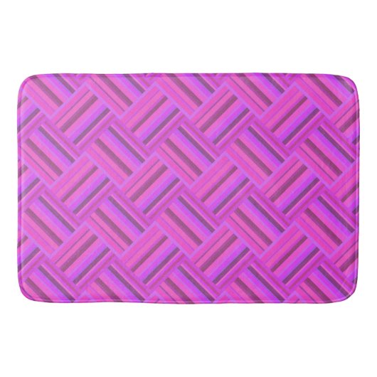Roze strepen diagonaal geweven patroon badmat (Voorkant)