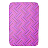 Roze strepen diagonaal geweven patroon badmat (Voorkant Verticaal)