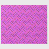Roze strepen diagonaal geweven patroon cadeaupapier (Vlak)