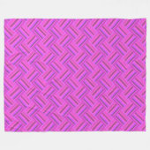 Roze strepen diagonaal geweven patroon fleece deken (Voorkant (Horizontaal))