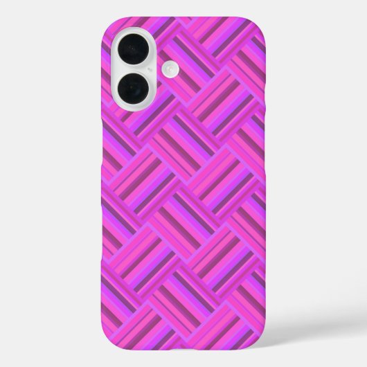 Roze strepen diagonaal weefpatroon Case-Mate iPhone case (Achterkant)