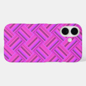 Roze strepen diagonaal weefpatroon Case-Mate iPhone case (Achterkant (horizontaal))