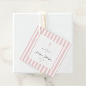 Roze strepen Elegante doop Bedankjes Labels (In situ)