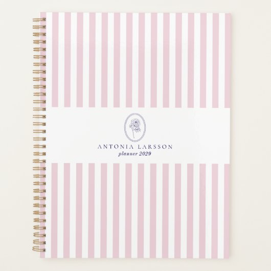 Roze strepen, Elegante planner (Voorkant)
