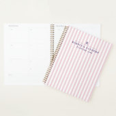 Roze strepen, elegante planner met monogram (Display)