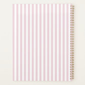Roze strepen, elegante planner met monogram (Achterkant)