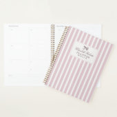 Roze strepen en boog, elegante dagelijkse planner (Display)