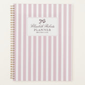 Roze strepen en boog, elegante dagelijkse planner (Voorkant)