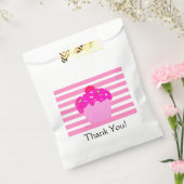 Roze Strepen en Cupcake Bedankzakje (Gezegeld)