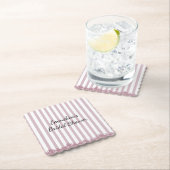 Roze strepen en kant bruids douche kartonnen onderzetters (Insitu)