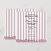 Roze Strepen en Kant Bruids Kaart (Voorkant / Achterkant)
