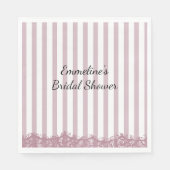 Roze Strepen en Kant Bruidsfeest Servet (Voorkant)
