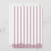 Roze strepen en kant Vrijgezellenfeest Kaart (Achterkant)
