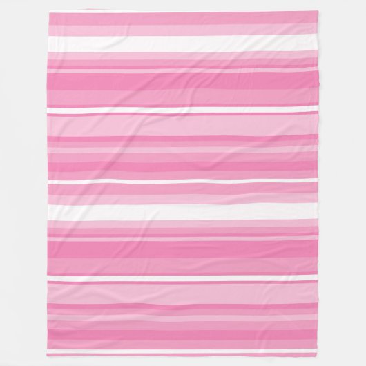 Roze strepen fleece deken (Voorkant)