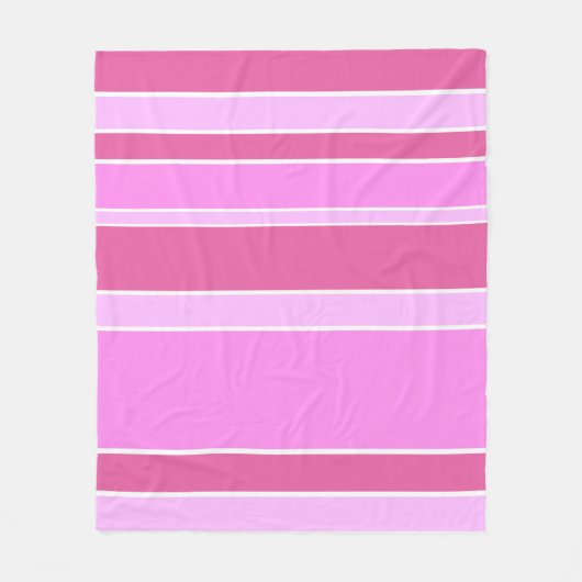 Roze strepen fleece deken (Voorkant)