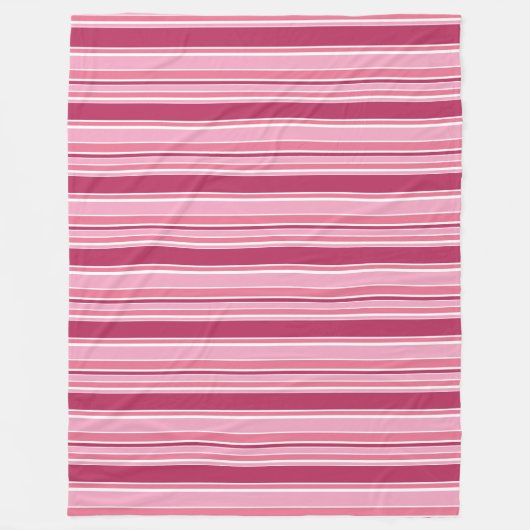 Roze strepen fleece deken (Voorkant)