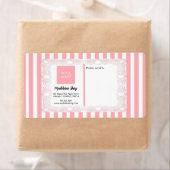 Roze Strepen & Gebogen Frame & Logo Etiket (Insitu)