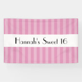 Roze strepen, gestreept patroon, lijnen, zoet 16 spandoek (Horizontaal)