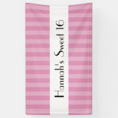 Roze strepen, gestreept patroon, lijnen, zoet 16 spandoek (Verticaal)