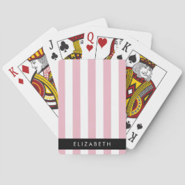 Roze Strepen, Gestreepte Patroon, Lijnen, Je Naam Pokerkaarten