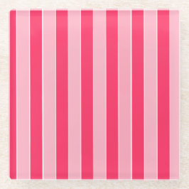 Roze strepen glazen onderzetter
