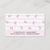 Roze Strepen | Glitter Vlinders | Make-up Gereedsc Visitekaartje (Achterkant)