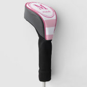 Roze strepen | Golf | monogram met gepersonaliseer Golfheadcover (Schuin)