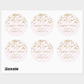 Roze Strepen Goud Confetti Bruiloft Favor Labels (Vel)