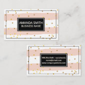  roze strepen | Goud Gespikkeld Visitekaartje (Voorkant / Achterkant)