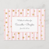 Roze Strepen Gouden Sterren Baby shower Advies Kaa (Voorkant)