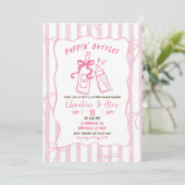 Roze Strepen Hand getrokken Poppin Flessen Baby sh Kaart (Staand voorkant)