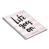 Roze strepen | Het leven gaat over kalligrafie Notitieboek (Rechterzijde)