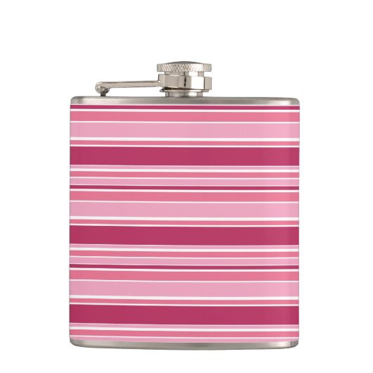 Roze strepen heupfles (Voorkant)