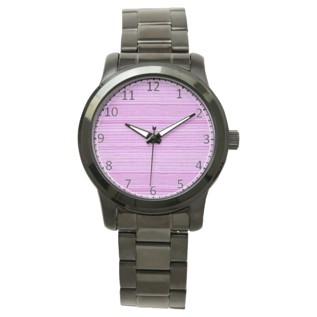roze strepen horloge (Voorkant)