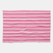 Roze strepen in verschillende tinten theedoek (Horizontaal)
