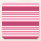 Roze strepen kartonnen onderzetters (Voorkant)