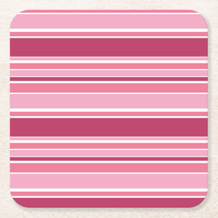 Roze strepen kartonnen onderzetters