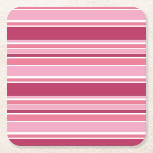 Roze strepen kartonnen onderzetters (Voorkant)
