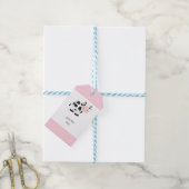 Roze Strepen Koe Cadeau Labels Cadeaulabel (Met Touw)