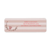 Roze Strepen Krans Adres Etiket (Voorkant)