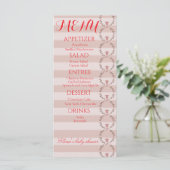 Roze Strepen Krans Baby Shower Menu (Staand voorkant)