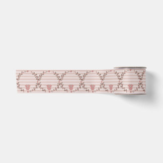 Roze Strepen Krans Baby Shower Satijnen Lint