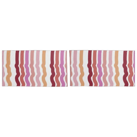 Roze strepen kussensloop (Achterkant-Set)