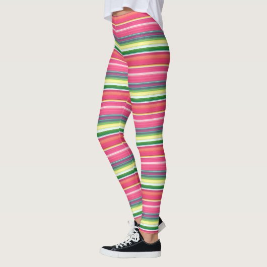Roze strepen leggings (Links)